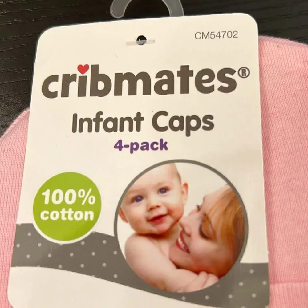 Adorable Girl Cribmates Infant Cap 4-Pack